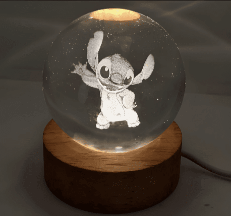 MINI LAMPARA DE CRISTAL 3D - STITCH